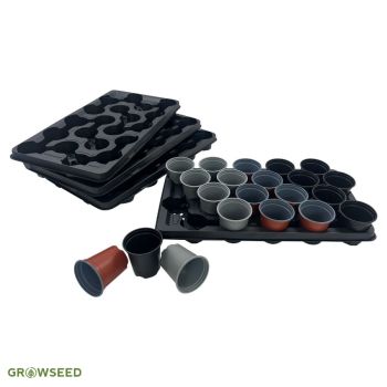 9cm Round Pots & Carry Tray