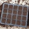 20 Cell Natural Rubber Seed Tray full of soil
